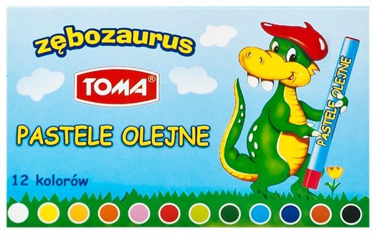 Pastele olejne Zębozaurus 12 kolorów TOMA, TOMA