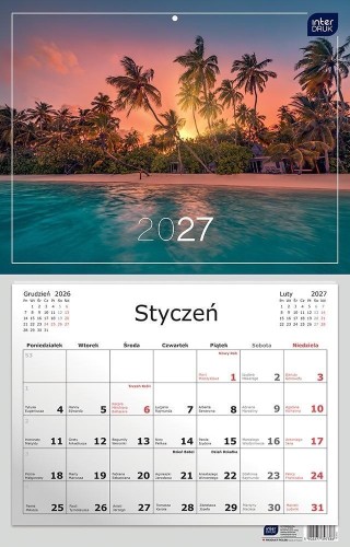Kalendarzyk 2027 jednodzielny 32x50cm Widoki