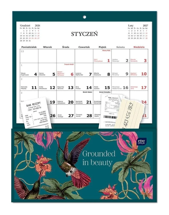 Kalendarzyk 2027 ścienny z kieszonką Grandiflora