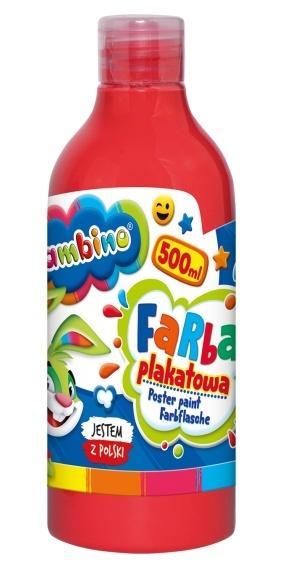 Farba plakatowa czerwona 500ml BAMBINO