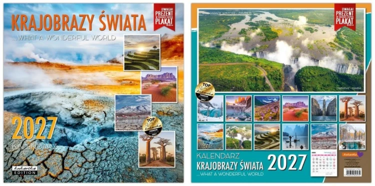 Kalendarz 2027 ścienny Classic Q Krajobrzy świata