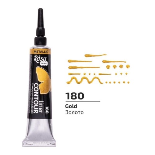 Farba aktylowa konturowa universal gold 20ml, Rosa