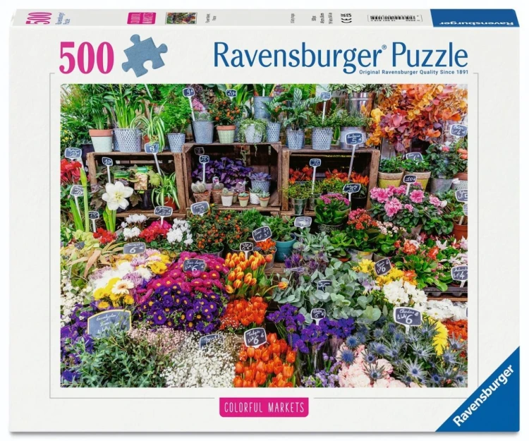 Puzzle 500 Flower Market, France, Ravensburger