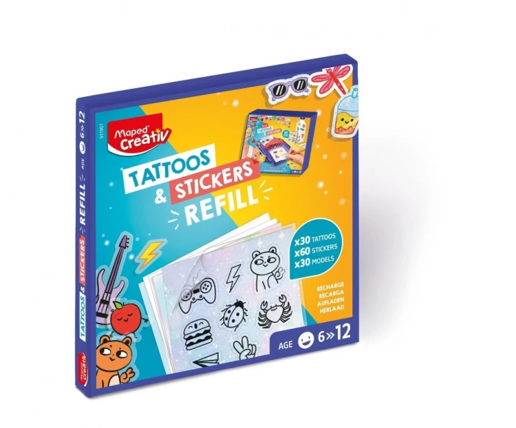 Tatoos Stickers 2w1 zestaw uzupełniający, Maped