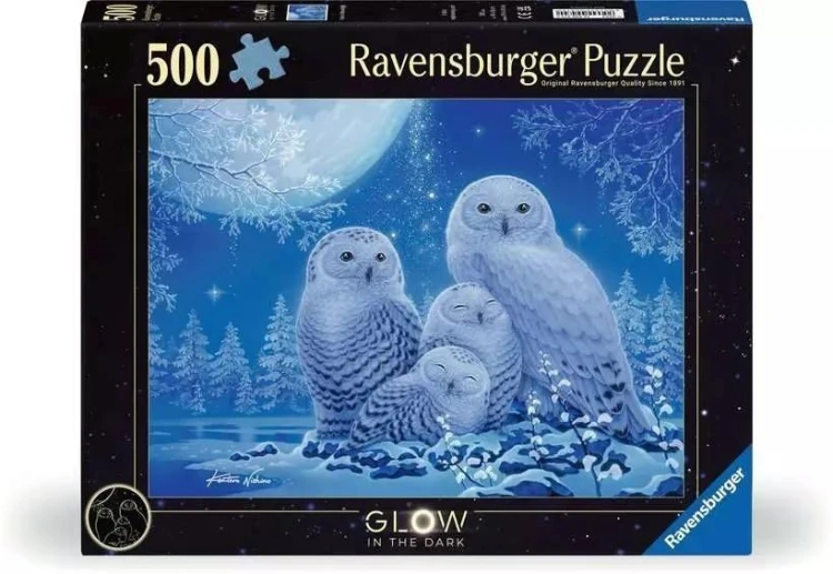 Puzzle 500 świecące - Sowy, Ravensburger