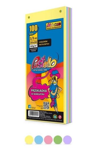 Przekładka do segregatora 1/3 A4 100K 5 kolorów