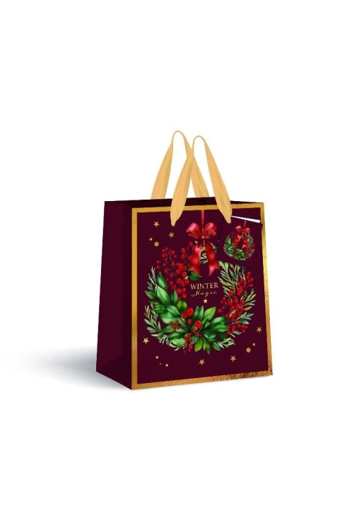 Torebka prezentowa 18x23x10cm Burgundy, INTERDRUK