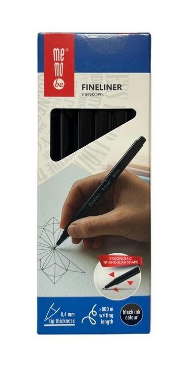 Cienkopis 0,4mm czarny (12szt) MemoBe, MemoBe