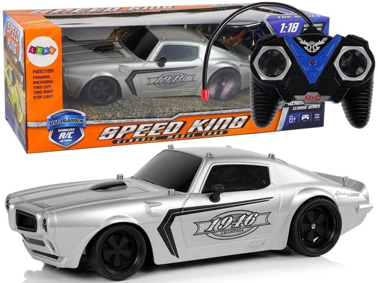 Auto Sportowe R/C 1:18 srebrne Champion, Leantoys