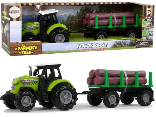 Traktor z przyczepą zielony, Leantoys