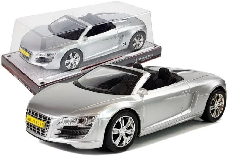 Kabriolet z naciągiem srebrny 1:18, Leantoys