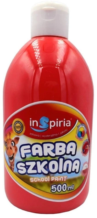 Farba szkolna czerwona 500ml, InSpiria