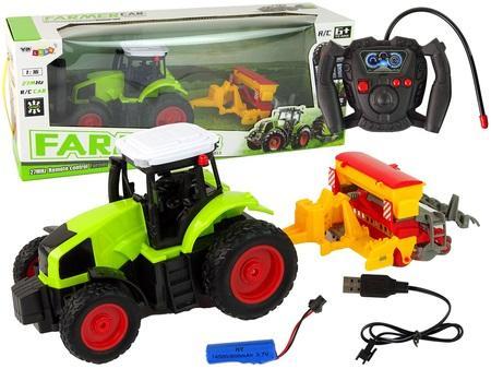 Traktor z prasą R/C 1:16 zielony, Leantoys