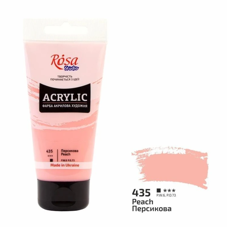 Farba akrylowa peach 435 75ml, Rosa