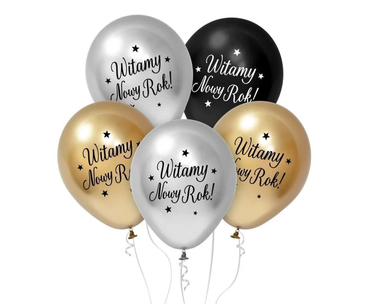 Balony Beauty&Charm Witamy Nowy Rok 33cm 5szt