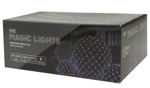 Magiczna siatka 240 led 8 tryb IP44 8000K 3x3m 36V