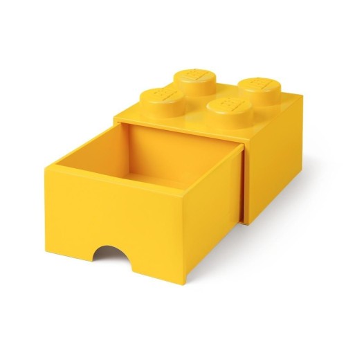 LEGO(R) pojemnik klocek z szufladą czwórka żółty