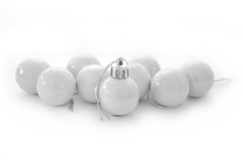 Bombki disco białe 9szt