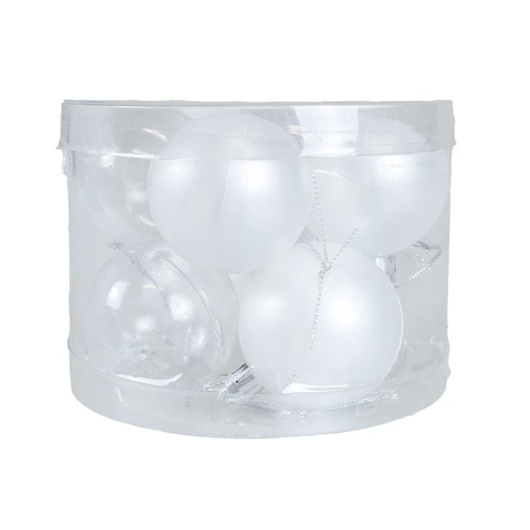 Bombki transparentne perłowe 8szt