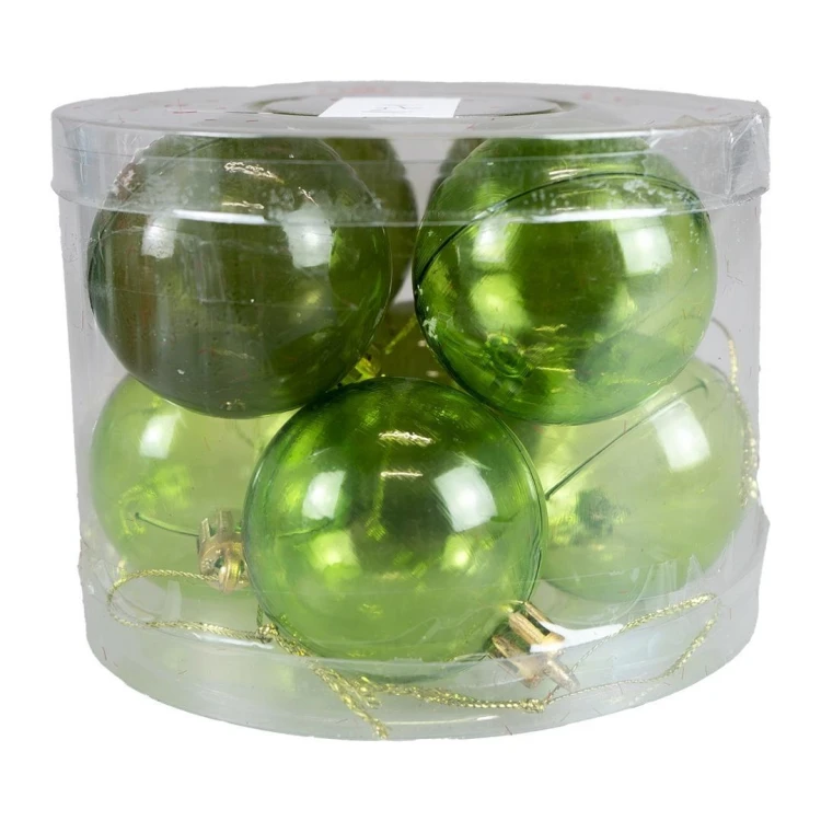 Bombki transparentne zielone 8szt