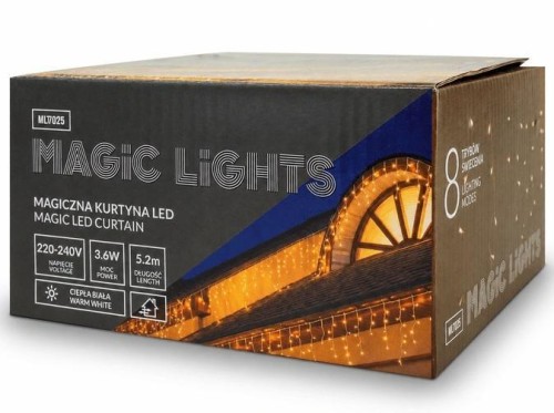 Magiczna kurtyna 150led 8 tryb IP44 2700K 5,2m 31V