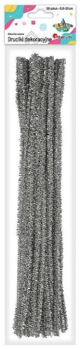 Druciki metalizowane 0,6x30cm 30szt srebrne