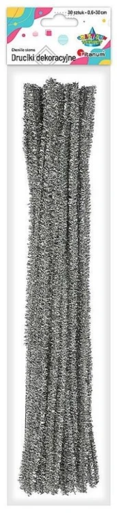 Druciki metalizowane 0,6x30cm 30szt srebrne