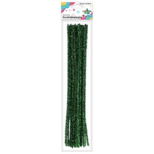 Druciki metalizowane zielone 30szt, Titanum
