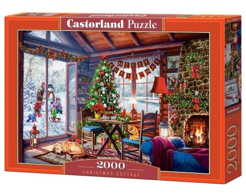 Puzzle 2000 Świąteczna Chata, Castorland