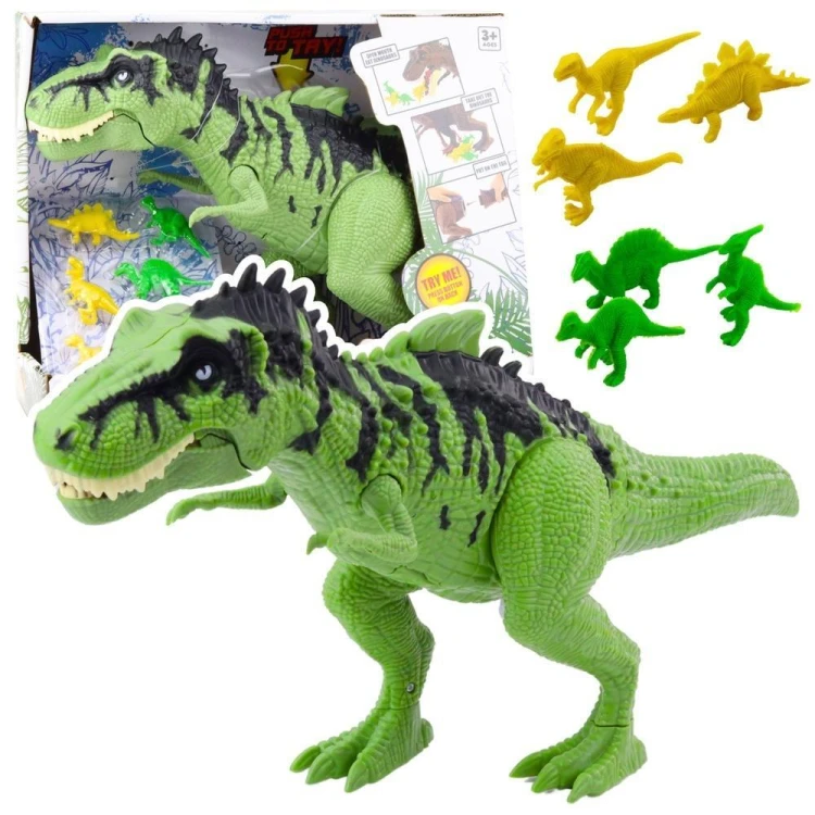 Dinozaur z małymi figurkami ruchomy i z dźwiękiem