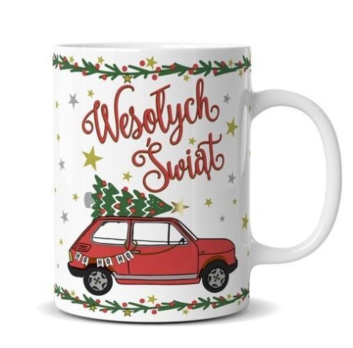 Kubek Premium Q Boże Narodzenie fiat, Kukartka