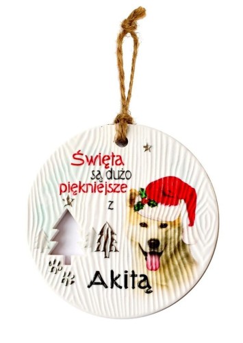 Zawieszka ceramiczna Boże Narodzenie Akita