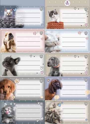 Naklejki na zeszyty pasek The Sweet Pets, Beniamin