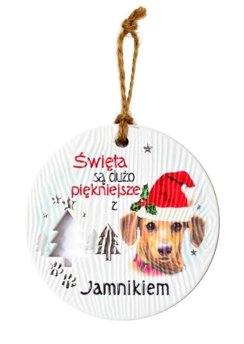 Zawieszka ceramiczna Boże Narodzenie Jamnik