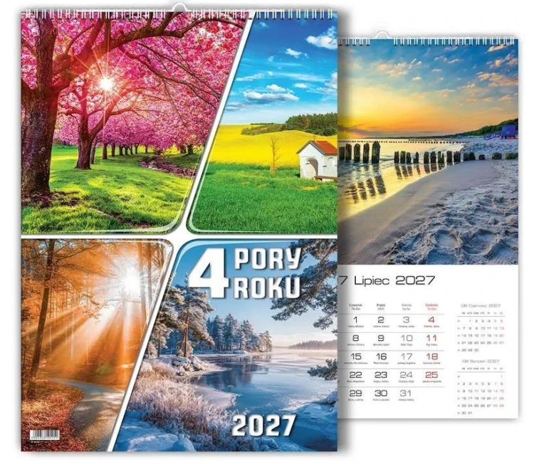 Kalendarz 2027 wieloplanszowy 4 pory roku