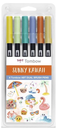 Flamastry dwustronne Sunny 6szt, Tombow