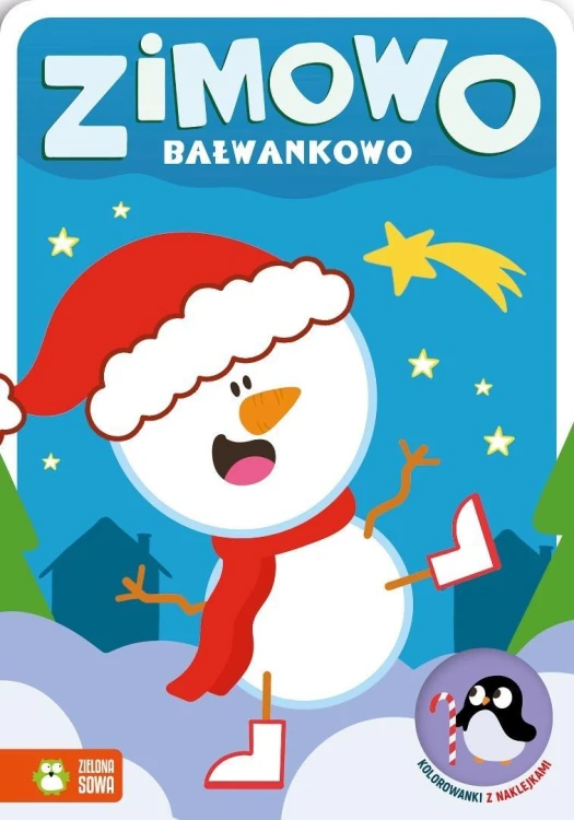 Kolorowanki z naklejkami. Zimowo bałwankowo