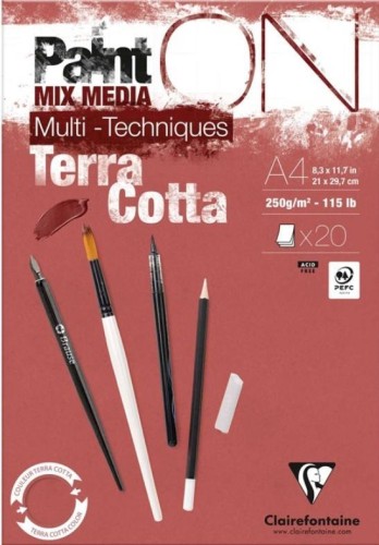 Blok A4 papier w kolorze terakoty 250g 20ark