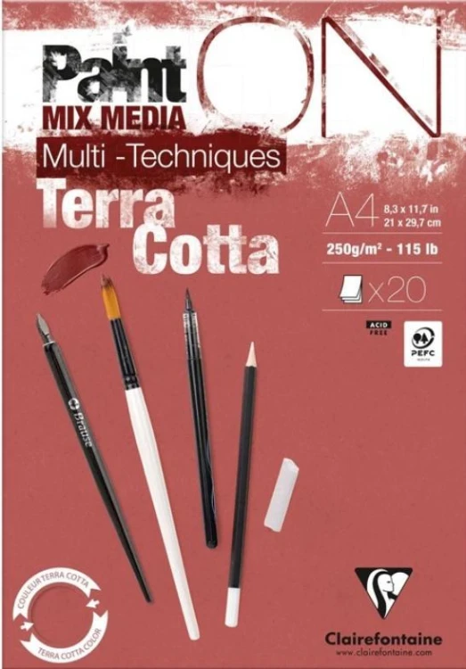Blok A4 papier w kolorze terakoty 250g 20ark
