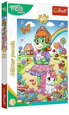 Puzzle 100 Glitter Brokatowa Trefliki TREFL, Trefl