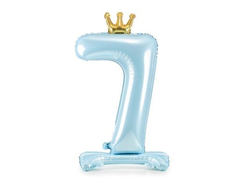 Stojący balon foliowy cyfra 7 84cm błękitny