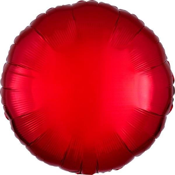 Balon foliowy metalik czerwony okrągły 43cm