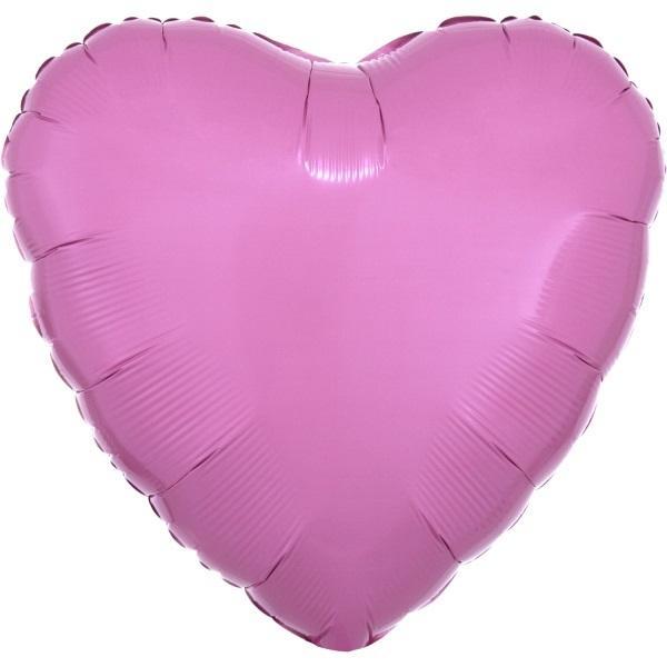Balon foliowy metalik różowy serce luzem 43cm