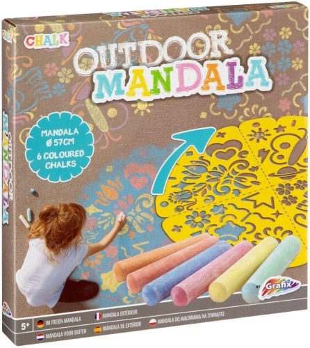 Kredy do malowania na zewnątrz + szablony Mandala