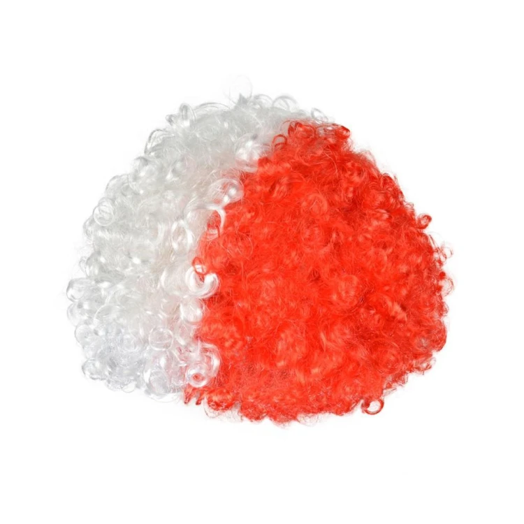 Peruka Afro Biało-Czerwoni