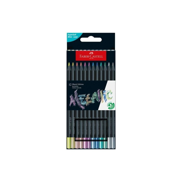 Kredki trójkątne Black Edition 12kol FABER CASTELL