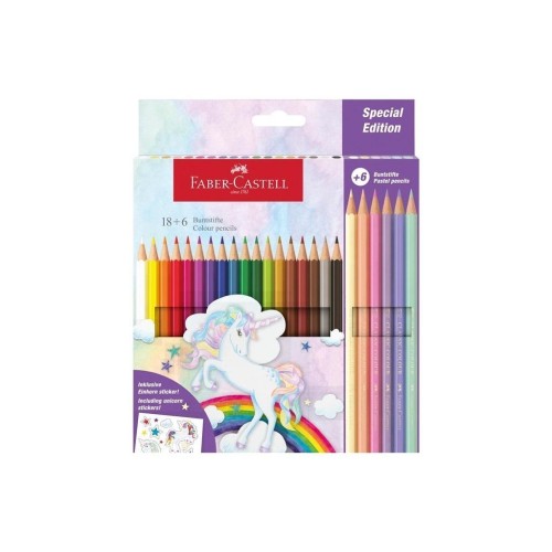 Kredki sześciokątne Unicorn 18+6kol FABER CASTELL