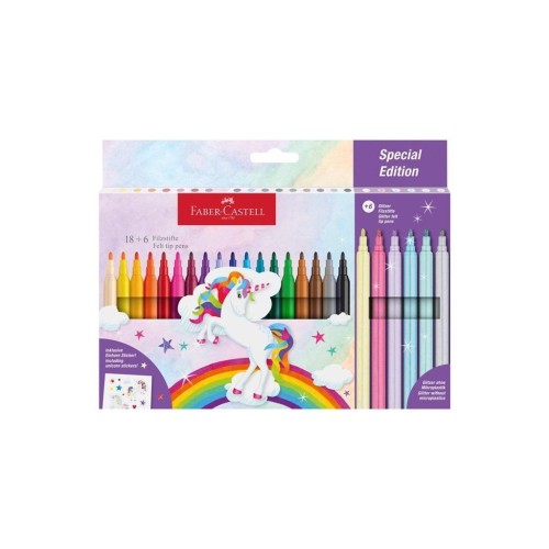 Flamastry Unicorn 18+6kol FABER CASTELL