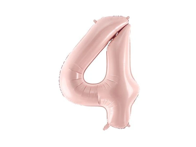 Balon foliowy cyfra 4 72cm jasny różowy