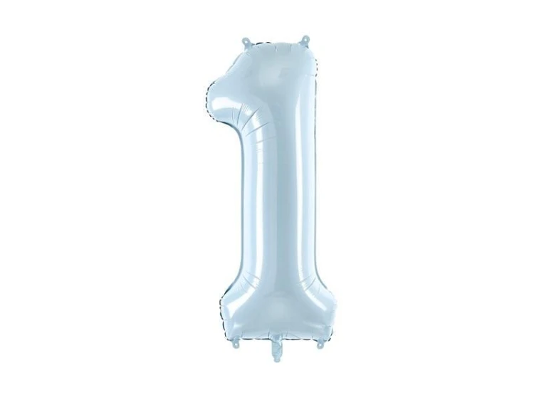 Balon foliowy cyfra 1 72cm jasny niebieski
